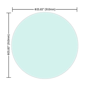 English Elm 36" Round Tempered Glass Table Top - Elegant, Durable, Beveled Edge For Home & Office Use, 2/5" Thick W241P248443