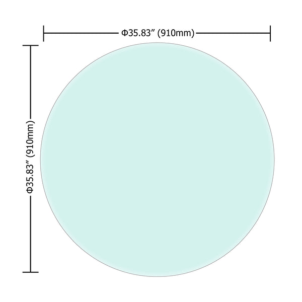 English Elm 36" Round Tempered Glass Table Top - Elegant, Durable, Beveled Edge For Home & Office Use, 2/5" Thick W241P248443
