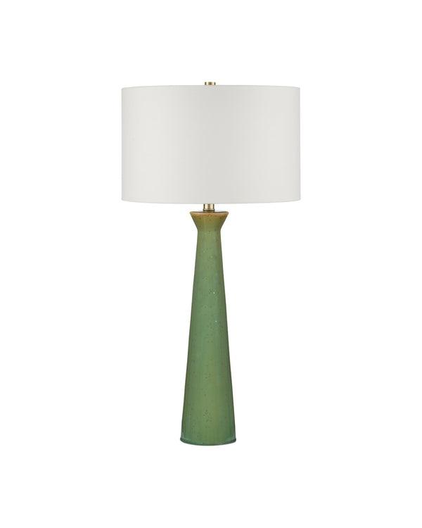 Currey & Company Grassington Table Lamp - Handcrafted Ceramic With Celadon Glaze & Oversized Drum Shade For Elegance Green Ceramic 6000-1042-currey-company