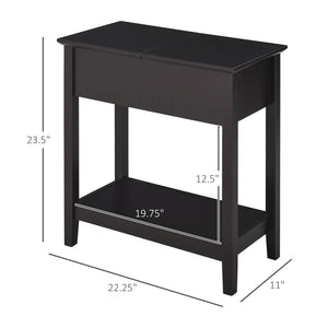 English Elm Slim Flip Top Storage End Table Narrow Coffee Finished Mdf Cabinet for Small Spaces T3971P470591