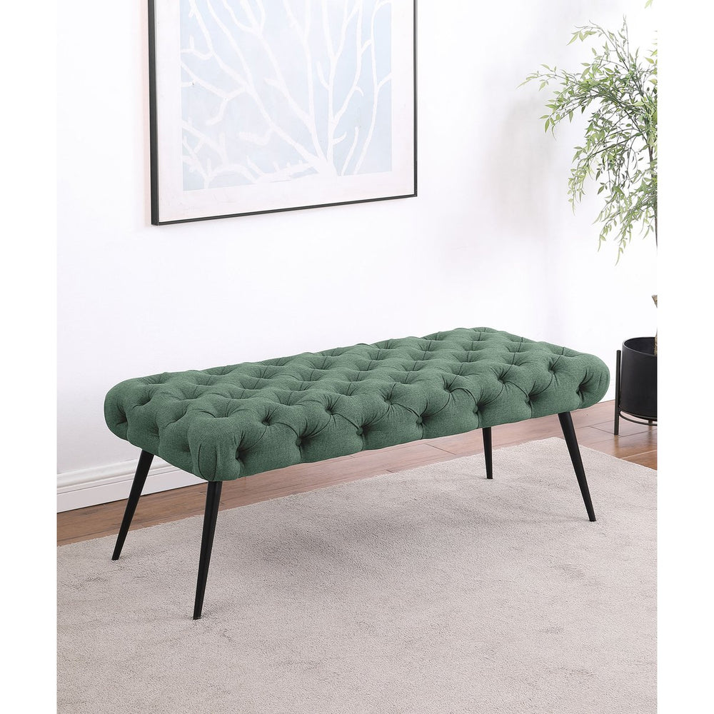 English Elm Galiano Velvet Tufted Upholstered Bench with Metal Legs for Bedroom or Entryway B062P441135