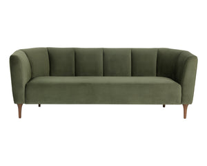 Sunpan Magnolia Sofa - Contemporary Design with Solid Oak Legs to Elevate Your Living Space Elegantly Evergreen