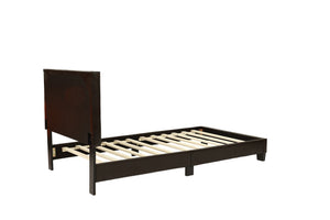 English Elm Modern Faux Leather Upholstered Bed Queen Size with Adjustable Headboard, Low-Profile Slat Support Frame, Sleek Contemporary Design Brown,Espresso 45 L x 31 W x 7 H B011P395417