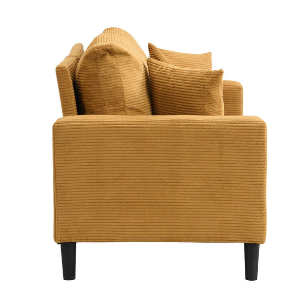 English Elm 57 Inch Compact Upholstered Loveseat with Hardwood Frame for Modern Living Spaces W311P221206
