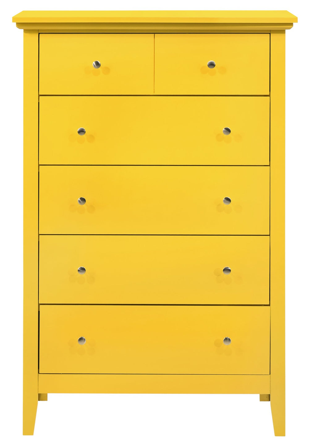 English Elm Hammond G5402-CH Chest in Vibrant Yellow — 48"H Dovetailed Drawers, Nickel Hardware, Compact Storage B078108297