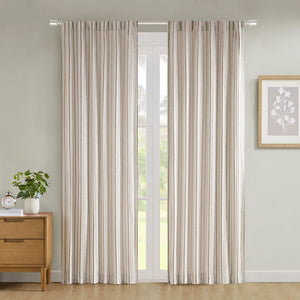 Madison Park Taylor Artisan Clipped Jacquard Light Filtering Rod Pocket/Back Tab Single Curtain Panel MP40-8432 Natural