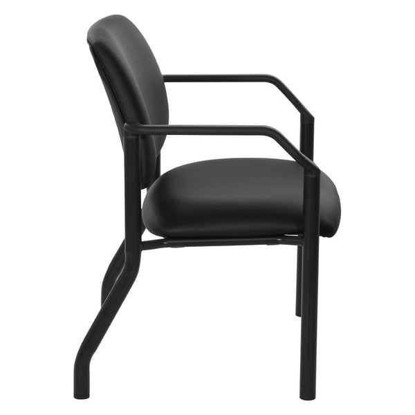 OSP Home Furnishings Big and Tall Guest Chair with Reinforced Metal Frame for Office or Reception Seating 55051B-R107