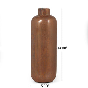 English Elm Christopher Knight Home® - Bottle Copper Aluminium Vase – Sleek Decorative Bottle Vase 16.5x7.5 cm Modern Metallic Centerpiece (Copper) 71674.00