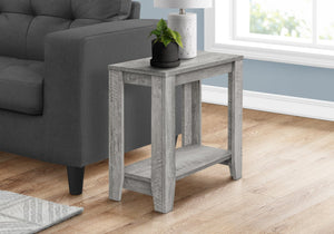 English Elm Accent Rectangular Accent Table Grey Industrial Wood Look Side End Nightstand with Two-Tier Shelf Durable Design 23.75"x11.75"x22" B2710P219270