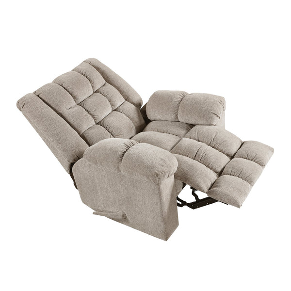 English Elm Gentle Rocking Reclining Chair with Chenille Upholstery, Ultra-Comfort Seat, Smooth Motion Recliner for Living Room Relaxation and Support Light Brown 41 L x 32 W x 29 H B011P347312