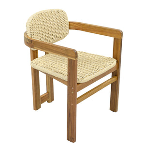 English Elm Outdoor Acacia and Rattan Armchair Set Two Ergonomic Seats for Patio Garden N719P431083N