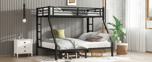 English Elm Metal Twin Xl Over Queen Bunk Bed – Space-Saving Design, Strong Steel Frame, No Box Spring Needed! W1580P336606