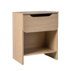 Domm Modern Scandinavian Nightstand with Open Cubby, Sleek Design & Quick 30-Minute Assembly