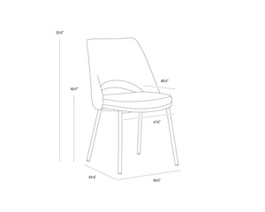 Sunpan Radella Dining Chair Set - Contemporary Design with Stylish Cutout and Antique Brass Base Elegance Bergen French Blue