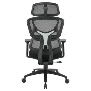 OSP Home Furnishings Mesh Back Ergonomic Manager Chair with Lumbar Support Adjustable Headrest and Padded Seat EM98958HR-3