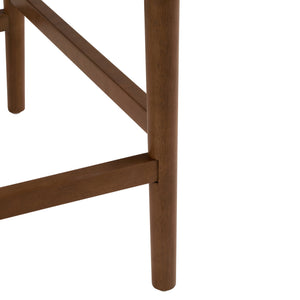 English Elm 26'' Rubberwood Fabric Counterstool Set Padded Backrest Kitchen Island Seating Beige N780P394271B
