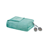 Beautyrest Heated Plush Casual Blanket BR54-0906 Aqua