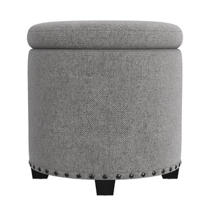 English Elm Ada Channel Tufted Faux Leather Footstool Ottoman Mid-century Square Accent Seat B056P412623