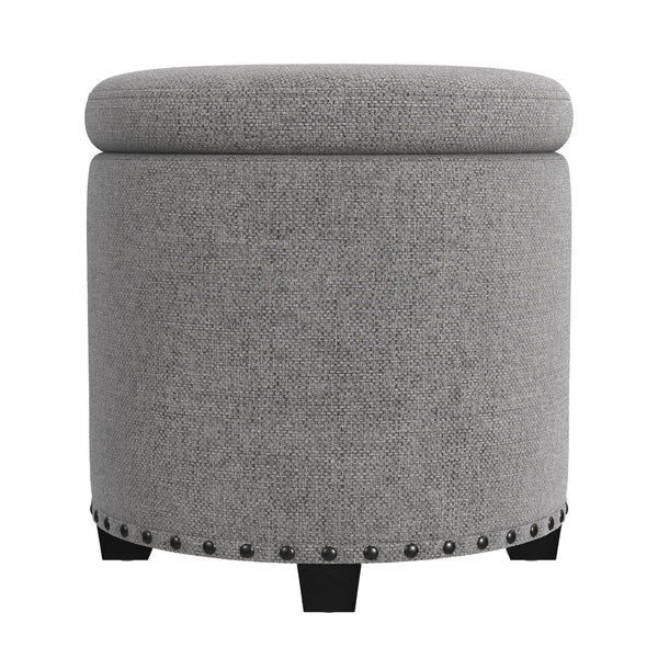 English Elm Ada Channel Tufted Faux Leather Footstool Ottoman Mid-century Square Accent Seat B056P412623
