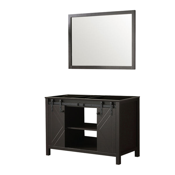 English Elm Brown Bath Vanity Set With Mirror - Elegant 48" Wood Design, Ample Storage & Easy Installation B2731S00528