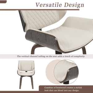 English Elm Mid-Century Modern Dining Chair Set Of 2 - Ergonomic 360° Swivel, Plush Pu Leather For Ultimate Comfort N842P290057A