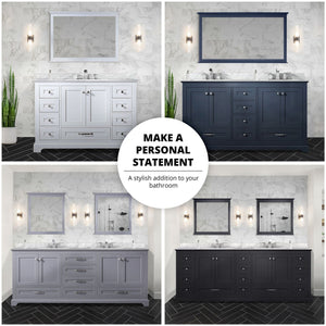 English Elm Dark Grey Double Bath Vanity 72 in W x 22 in D with Cultured Marble Top, Solid Wood, Soft-Close Storage Designed for Durability and Easy Installation B2731P258393