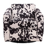 OSP Home Furnishings Cassie Swivel Arm Chair Black Cow