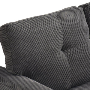 English Elm Sleeper Sectional Sofa with Storage Chaise Tufted Polyester Upholstery Small Space W5568S00038