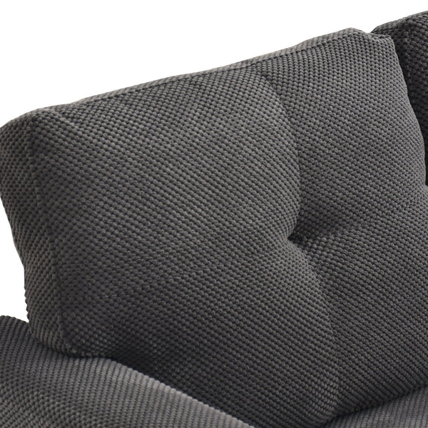 English Elm Sleeper Sectional Sofa with Storage Chaise Tufted Polyester Upholstery Small Space W5568S00038