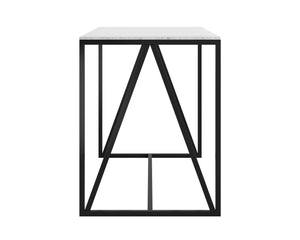 Sunpan Abel Counter Table - Contemporary Design with Stunning White Marble Top for Modern Interiors Black