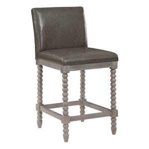 OSP Home Furnishings Abbott 26" Spindle Stool Pewter / Brushed Grey