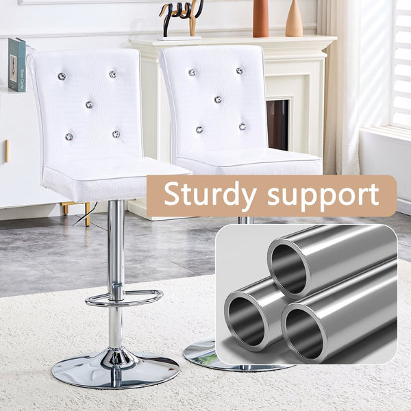 English Elm 4-pack Pu High-back Dining Chairs with Powder-coated Metal Legs for Modern Kitchens White W3875P371068