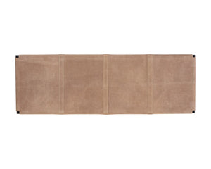 Sunpan ELON Bench - Artisan Light Tan Suede Leather Seating for Modern Entryway, Bedroom, or Living Room 110370