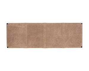 Sunpan Elon Bench - Minimalist Leather Design with Matte Black Base, Handcrafted Elegance for Any Space Suede Light Tan Leather