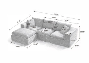 English Elm Modern Chenille Cloud Sofa - Cozy, Configurable Comfort For Stylish Living Rooms, Apartments & Offices W3396S00039