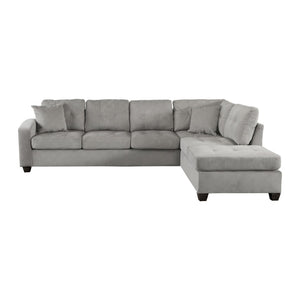 English Elm 2-piece Tufted Microfiber Sectional Reversible Chaise Pocket Coil Modern Living Room Taupe B011S01326