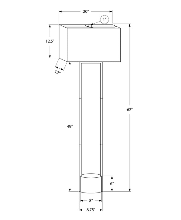 English Elm Lighting, 65"H arc floor lamp with ivory drum shade, sleek metal frame, 100W max, foot switch, modern ambiance Black 22 L x 14 W x 18 H B2710P221309