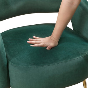 English Elm Modern Velvet Accent Chair Plush Foam Seat Gold Leg Base for Living Room Dark Green B011P458635