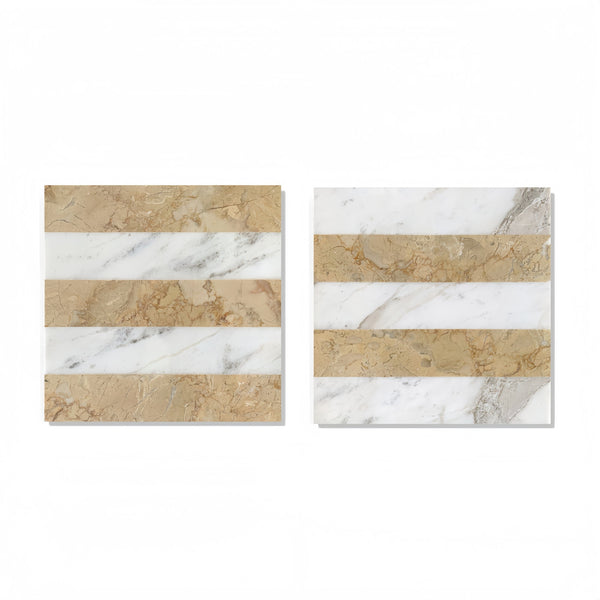 English Elm 12*12 Waterjet Marble Tiles - Luxurious White & Gold Polished Design For Elegant Floors & Walls W1696P262346