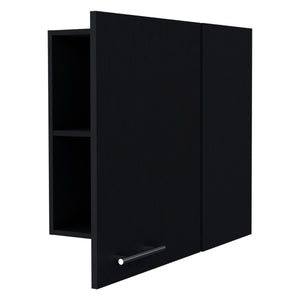 English Elm Wenge Wall Cabinet 1 Door — Space-Saving 23.6"x19.7" Wenge Finish, Easy-Clean Particle Board Storage B062P252191