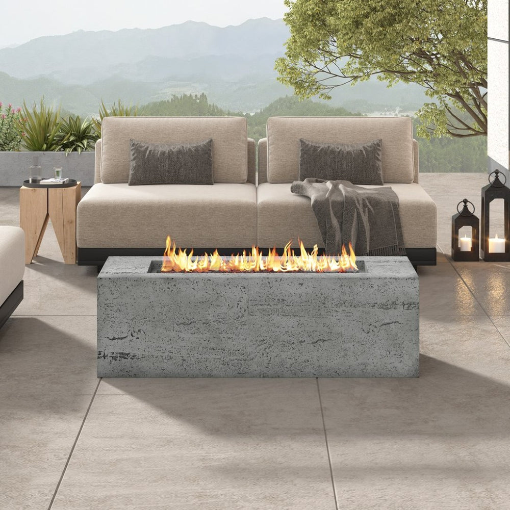 English Elm U_style Outdoor Propane Fire Pit Mgo Body 40000 Btu Patio Heater with Cover N711P410545E