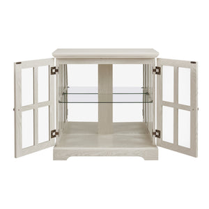 English Elm Led Curio Display Cabinet - Antique-Style Showcase With Adjustable Shelves & Multi-Color Lighting W2275P231693