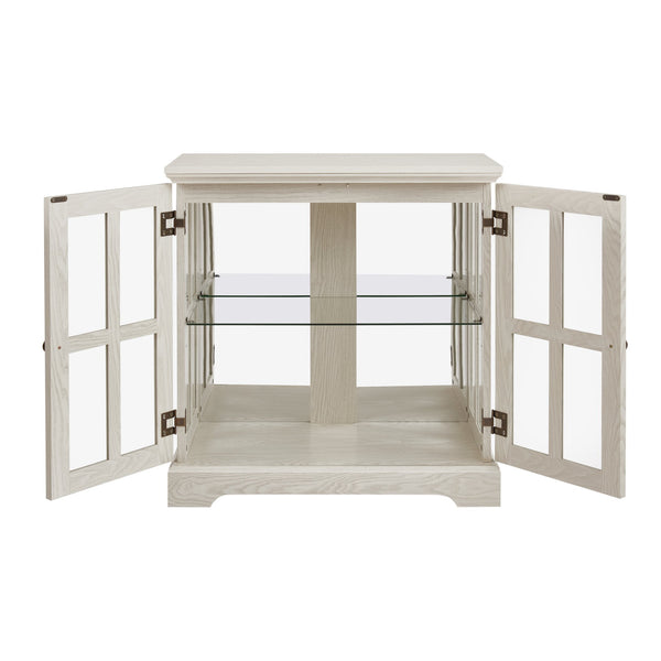 English Elm Led Curio Display Cabinet - Antique-Style Showcase With Adjustable Shelves & Multi-Color Lighting W2275P231693