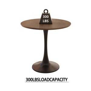 English Elm 31.5" Walnut Color Tulip Dining Table Set With 2 Pu Chairs, Perfect For Small Spaces, 2-4 People W2189S00644