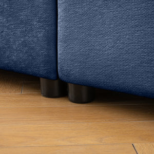 English Elm Elegant Blue Chenille Sofa With Hidden Storage, Ergonomic Design & Modular U-Shaped Comfort For Modern Homes W714S01051