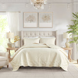 Versailles Traditional 3 Piece Champagne Quilt Set