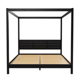 English Elm Walker Edison - Modern Minimalist Boho King Canopy Bedframe – Black