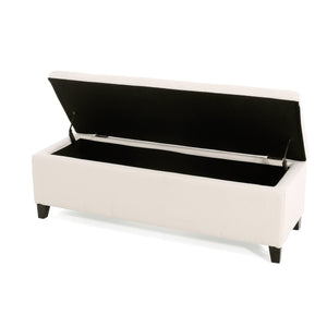 English Elm Christopher Knight Home® - GLOUSTER Storage Ottoman V2 – Tufted Contemporary Bench with Glossy Lid, Ample Hidden Storage, 51.25" L 74850.00BWHI