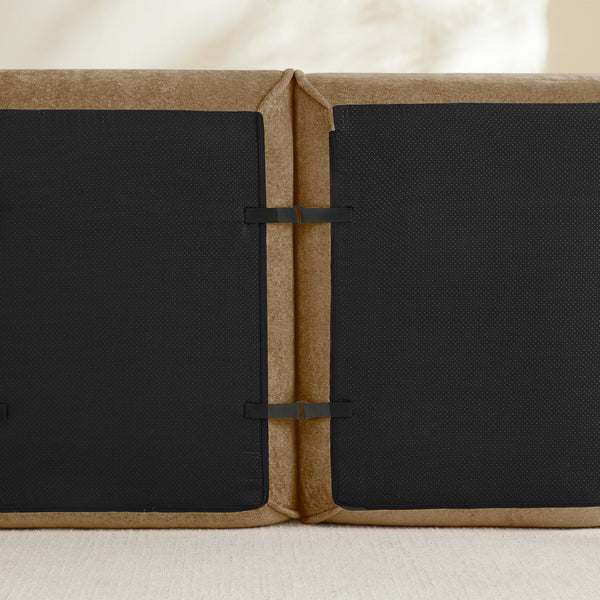 English Elm Harrison Modular Velvet Sofa – Luxurious Brown Sectional With Cloud-Like Comfort & Flexibility W3041P386564