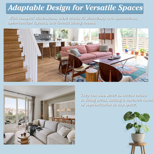 English Elm Modern Ergonomic PU Leather Dining Chair Set of 2 with High-Density Foam, Lumbar Support, Sleek Wood Frame and Compact Profile for Dining or Home Office Comfort Black White N842P299017B